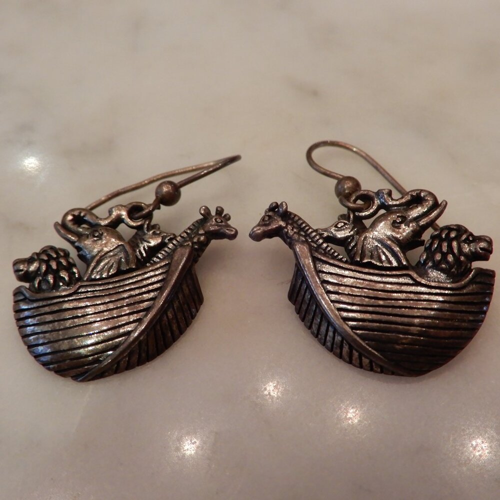 Kabana Silver Noah's Ark Dangle Earrings
